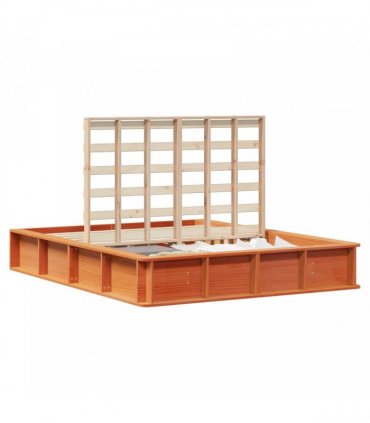 vidaXL Bed Frame Wax Brown 150 x 200 cm Solid Pine Wood