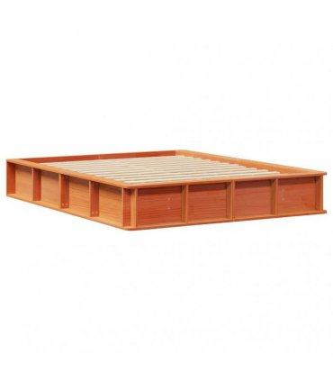 vidaXL Bed Frame Wax Brown 150 x 200 cm Solid Pine Wood
