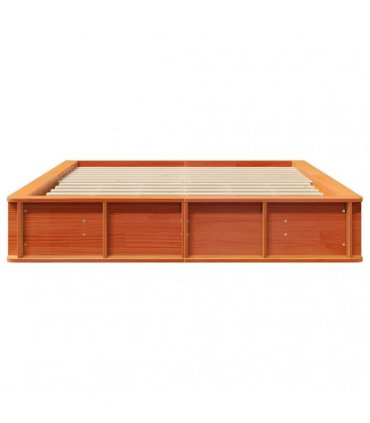 vidaXL Bed Frame Wax Brown 150 x 200 cm Solid Pine Wood