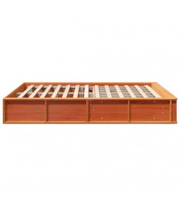 vidaXL Bed Frame Wax Brown 150 x 200 cm Solid Pine Wood
