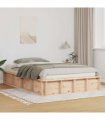vidaXL Bed Frame Brown 140 x 200 cm Solid Pine Wood