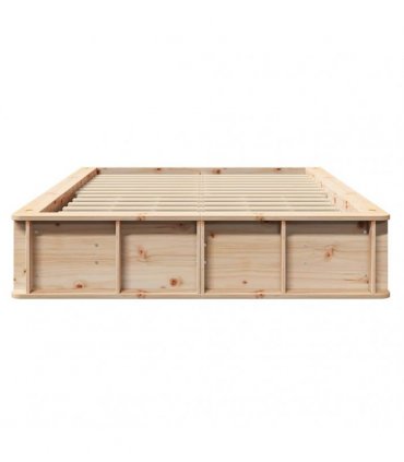 vidaXL Bed Frame Brown 140 x 200 cm Solid Pine Wood