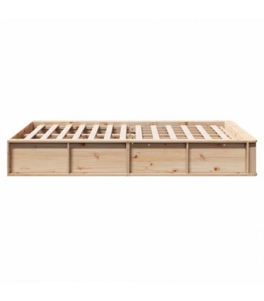 vidaXL Bed Frame Brown 140 x 200 cm Solid Pine Wood