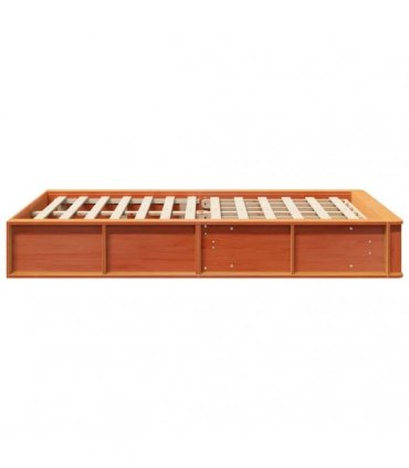 vidaXL Bed Frame Wax Brown 140 x 200 cm Solid Pine Wood