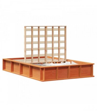 vidaXL Bed Frame Wax Brown 120 x 200 cm Solid Pine Wood