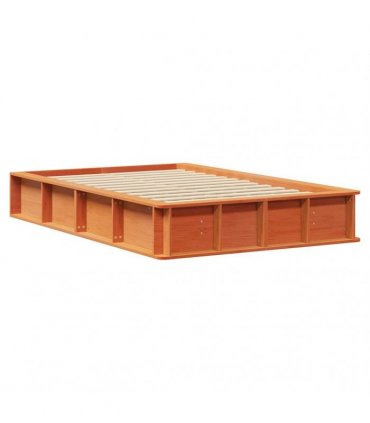 vidaXL Bed Frame Wax Brown 120 x 200 cm Solid Pine Wood