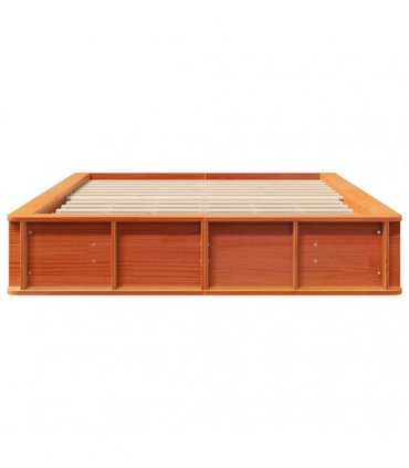 vidaXL Bed Frame Wax Brown 120 x 190 cm Solid Pine Wood