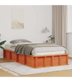 vidaXL Bed Frame Wax Brown 90 x 200 cm Solid Pine Wood