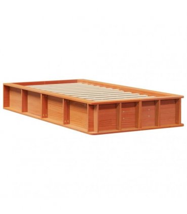 vidaXL Bed Frame Wax Brown 90 x 200 cm Solid Pine Wood