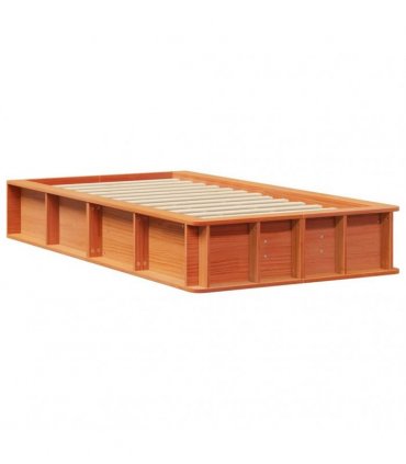 vidaXL Bed Frame Wax Brown 90 x 190 cm Solid Pine Wood
