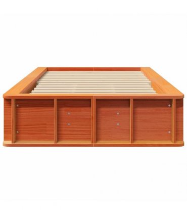 vidaXL Bed Frame Wax Brown 90 x 190 cm Solid Pine Wood