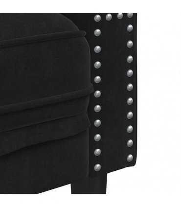 vidaXL Living Room Couch 2 pcs Black Velvet