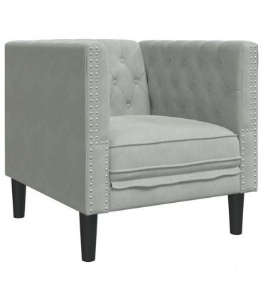 vidaXL Living Room Couch 3 pcs Light Grey Velvet