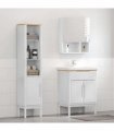 vidaXL Bathroom Furniture Set FLORO 2 pcs White Solid Pine Wood