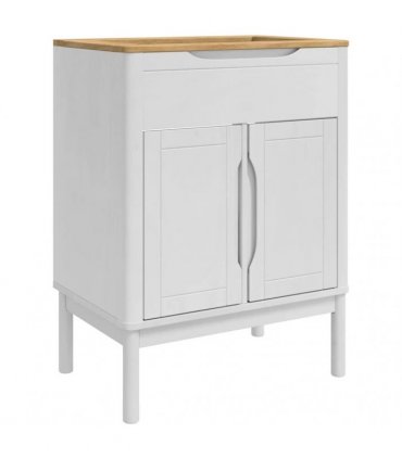 vidaXL Bathroom Furniture Set FLORO 2 pcs White Solid Pine Wood