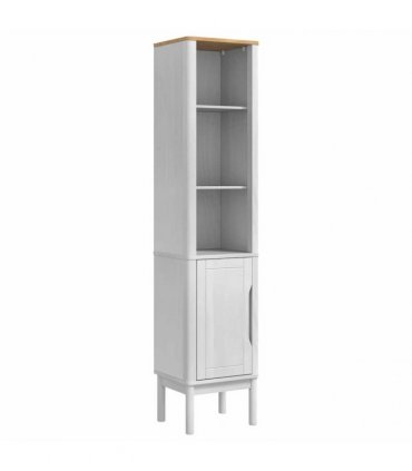vidaXL Bathroom Furniture Set FLORO 2 pcs White Solid Pine Wood