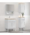 vidaXL Bathroom Furniture Set FLORO 3 pcs White Solid Pine Wood
