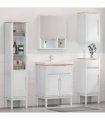 vidaXL Bathroom Furniture Set FLORO 4 pcs White Solid Pine Wood