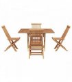 vidaXL Garden Dining Set Folding Brown Soild Teak Wood