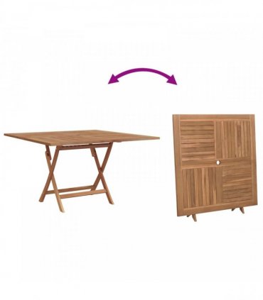 vidaXL Garden Dining Set Folding Brown Soild Teak Wood