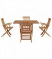 vidaXL Garden Dining Set Folding Brown Soild Teak Wood