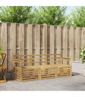 vidaXL Outdoor Sofa Set 3 pcs 3-Seaters White Solid Acacia Wood