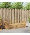 vidaXL Outdoor Sofa Set 3 pcs 3-Seaters White Solid Acacia Wood