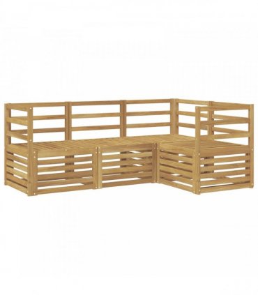 vidaXL Outdoor Sofa Set 4 pcs 4-Seaters White Solid Acacia Wood