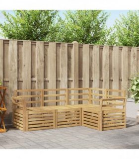 vidaXL Outdoor Sofa Set 4 pcs 4-Seaters White Solid Acacia Wood