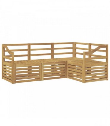 vidaXL Outdoor Sofa Set 4 pcs 4-Seaters White Solid Acacia Wood