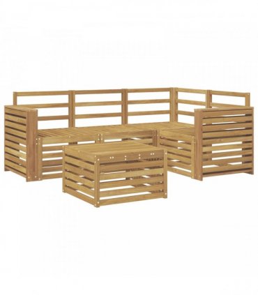 vidaXL Outdoor Sofa Set 5 pcs White Solid Acacia Wood
