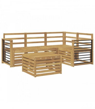 vidaXL Outdoor Sofa Set 5 pcs White Solid Acacia Wood