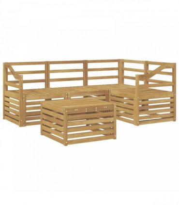 vidaXL Outdoor Sofa Set 5 pcs White Solid Acacia Wood