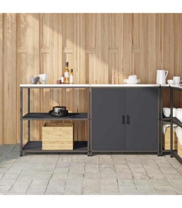 vidaXL Kitchen Storage Set HATTEM 2 pcs Anthracite Cold-rolled Steel