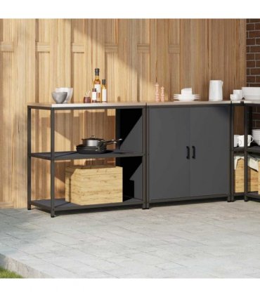 vidaXL Kitchen Storage Set HATTEM 2 pcs Anthracite Cold-rolled Steel