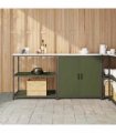 vidaXL Kitchen Storage Set HATTEM 2 pcs Olive Green Cold-rolled Steel