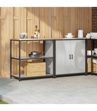 vidaXL Kitchen Storage Set HATTEM 2 pcs Silver Stainless Steel