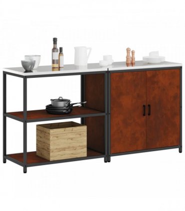 vidaXL Kitchen Storage Set HATTEM 2 pcs Rusty Steel