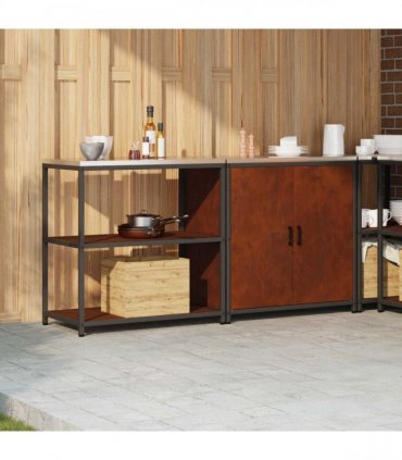 vidaXL Kitchen Storage Set HATTEM 2 pcs Rusty Steel