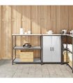 vidaXL Kitchen Storage Set HATTEM 2 pcs Silver Stainless Steel