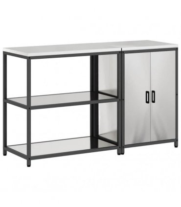 vidaXL Kitchen Storage Set HATTEM 2 pcs Silver Stainless Steel