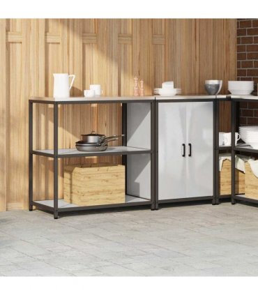 vidaXL Kitchen Storage Set HATTEM 2 pcs Silver Stainless Steel