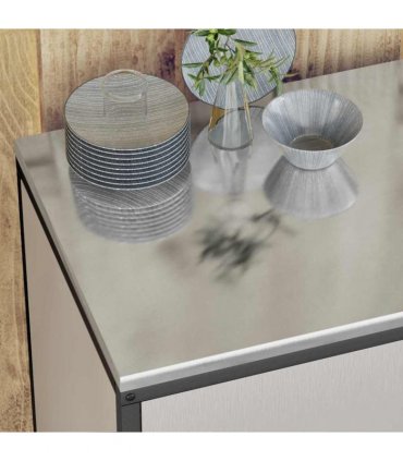 vidaXL Kitchen Storage Set HATTEM 3 pcs Silver 210 x 50 x 92 cm