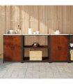 vidaXL Kitchen Storage Set HATTEM 3 pcs Rusty 210 x 50 x 92 cm Steel