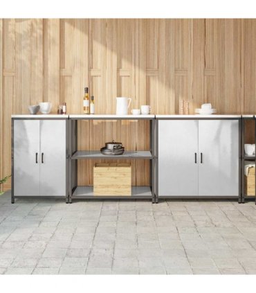 vidaXL Kitchen Storage Set HATTEM 3 pcs Silver Stainless Steel