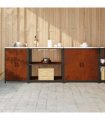 vidaXL Kitchen Storage Set HATTEM 3 pcs Rusty Steel