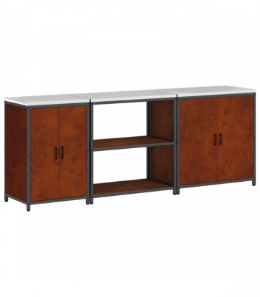 vidaXL Kitchen Storage Set HATTEM 3 pcs Rusty Steel