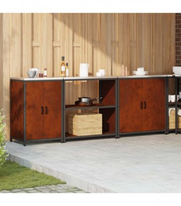 vidaXL Kitchen Storage Set HATTEM 3 pcs Rusty Steel
