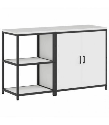 vidaXL Kitchen Storage Set HATTEM 2 pcs White Cold-rolled Steel