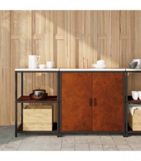 vidaXL Kitchen Storage Set HATTEM 2 pcs Rusty Steel